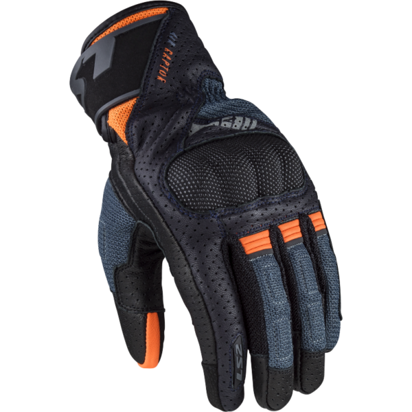 LS2 AIR RAPTOR MAN GLOVES DARK BLUE H-V ORANGE L