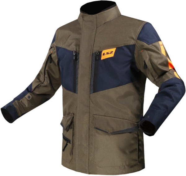 LS2 METROPOLIS EVO MAN JACKET KHAKI BLUE ORANGE XL