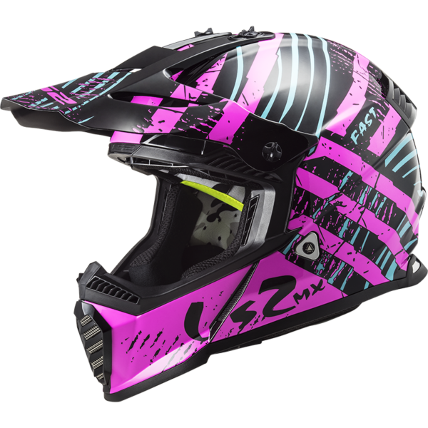 LS2 MX437 FAST EVO VERVE BLACK FLUO PINK L