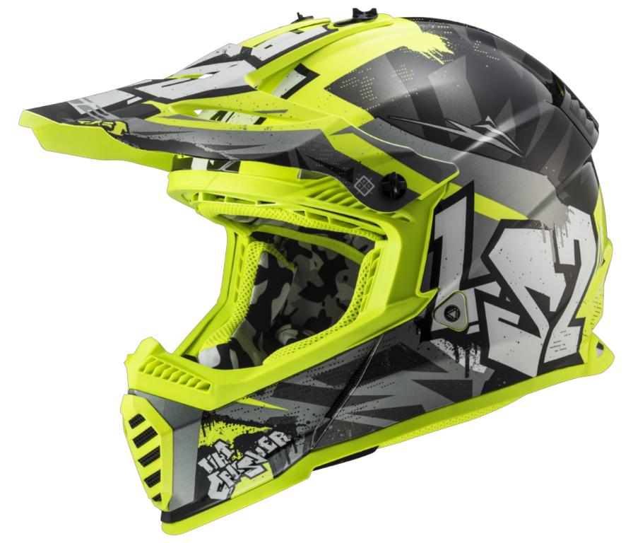 LS2 MX437 FAST EVO MINI II CRUSHER BLACK YELLOW-06 S