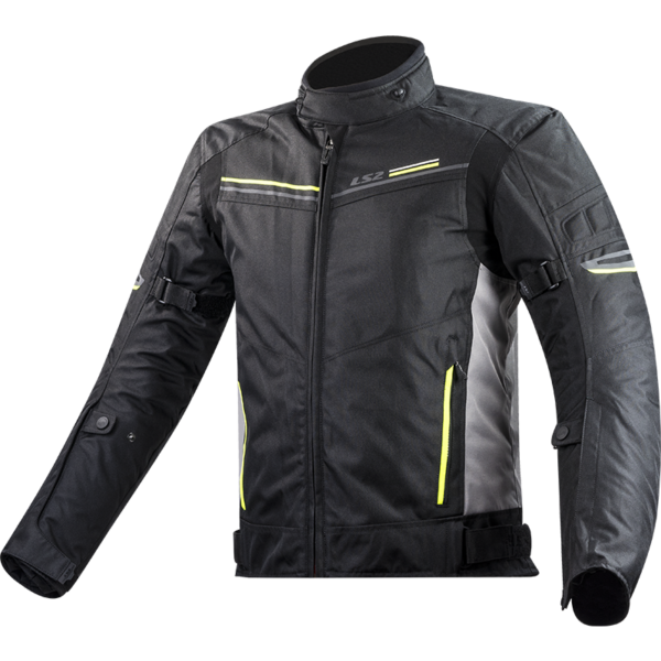 LS2 SHADOW MAN JACKET BLACK TITANIUM H-V YELLOW